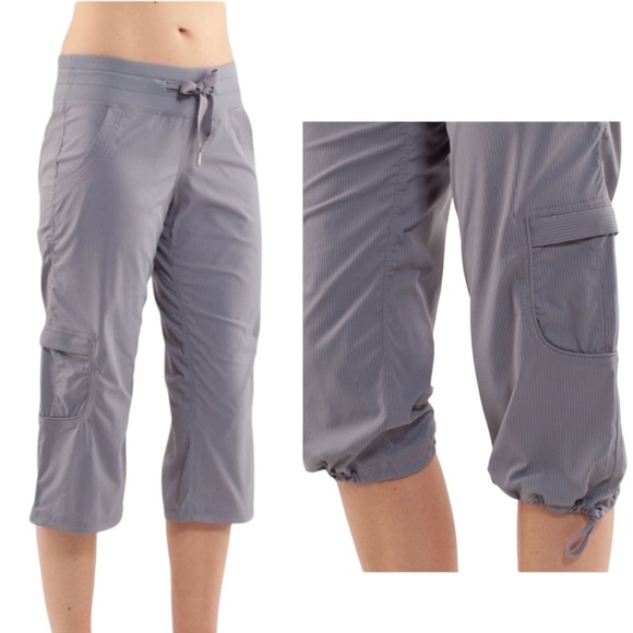 lululemon athletica Pants - Lululemon Yoga Camp Crop Cargo Pants Fossil Gray Women’s Size 4